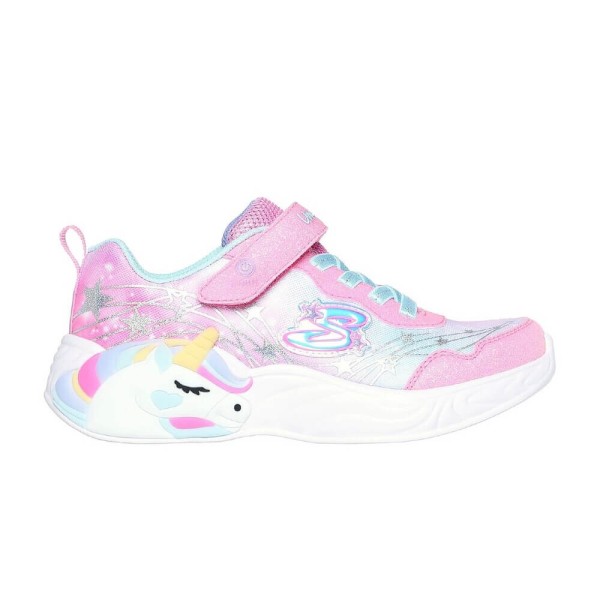 Skechers Lighted Unicorn Dreams Ροζ-Τυρκουαζ Παιδικά Παπούτσια Με Φωτάκια