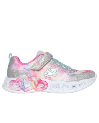 Skechers Lighted Satin Gore Ασημι-Μουλτι Παιδικά Παπούτσια 