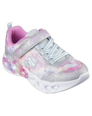 Skechers Lighted Satin Gore Ασημι-Μουλτι Παιδικά Παπούτσια 