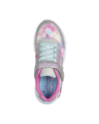 Skechers Lighted Satin Gore Ασημι-Μουλτι Παιδικά Παπούτσια 