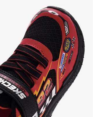 Skechers Gore & Strap Vehicle Details Μαυρο-Κοκκινο Βρεφικά Παπούτσια 