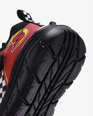 Skechers Gore & Strap Vehicle Details Μαυρο-Κοκκινο Βρεφικά Παπούτσια 