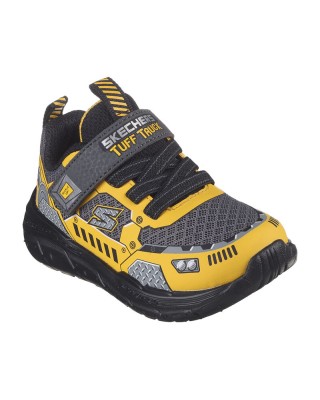 Skechers Gore & Strap Vehicle Details Γκρι-Κιτρινο Βρεφικά Παπούτσια 