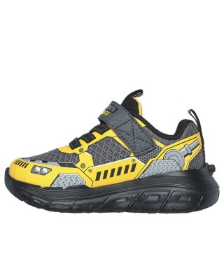 Skechers Gore & Strap Vehicle Details Γκρι-Κιτρινο Βρεφικά Παπούτσια 