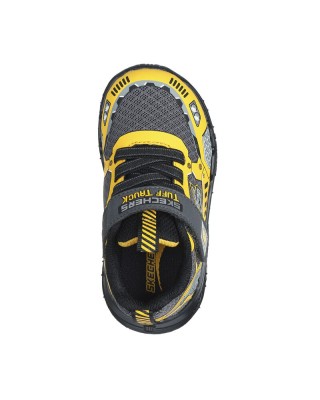 Skechers Gore & Strap Vehicle Details Γκρι-Κιτρινο Βρεφικά Παπούτσια 