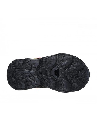 Skechers Wheel Buddies Κόκκινο-Μαύρο Βρεφικά Παπούτσια Με Φωτάκια