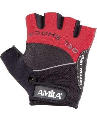 Amila Amara Lycra Μαύρο/Κόκκινο XXL Γάντια Άρσης Βαρών