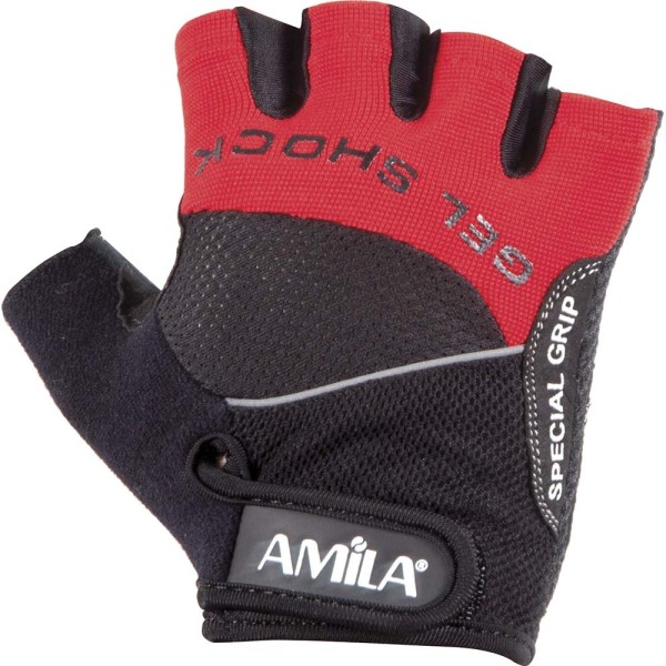 Amila Amara Lycra Μαύρο/Κόκκινο XXL Γάντια Άρσης Βαρών