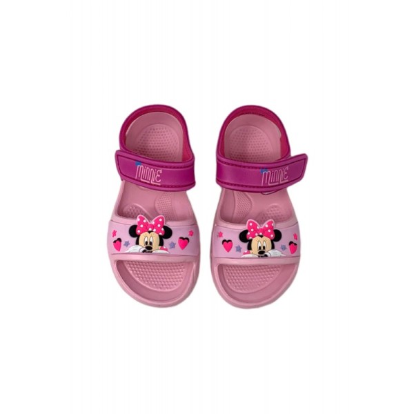 Disney Minney Sandal Velcro Eva Ροζ Παιδικά Πέδιλα