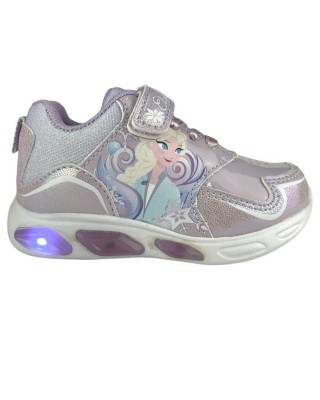 Disney Marvel DC Frozen With Lights Lilac Βρεφικά Παπούτσια Με Φωτάκια
