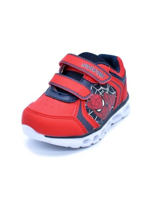 Disney Marvel DC Spiderman Red Βρεφικά Παπούτσια Με Φωτάκια