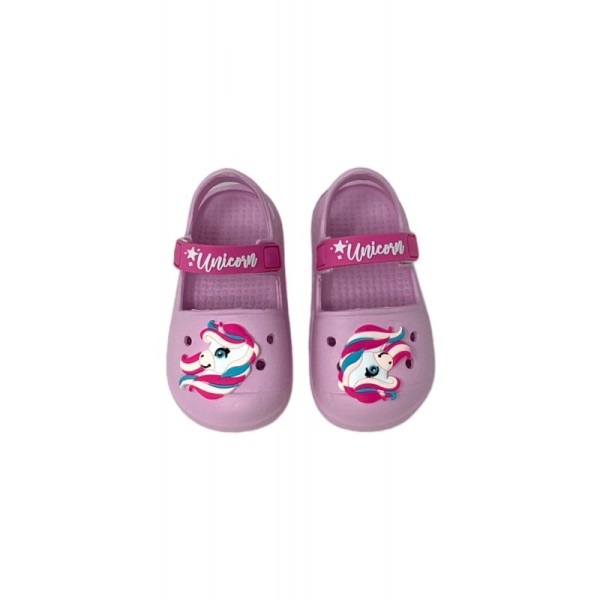 Disney Unicorn Clog with Velcro Ροζ Παιδικά Πέδιλα