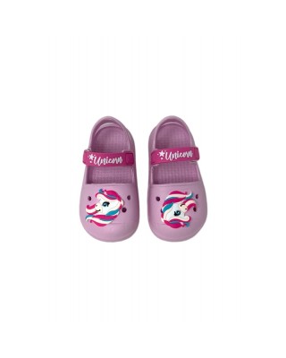 Disney Unicorn Clog with Velcro Ροζ Παιδικά Πέδιλα