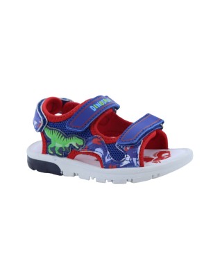 Disney Marvel DC Dinosaur Sandal Boys Παιδικά Πέδιλα με Φωτάκια Μπλε Πέδιλα