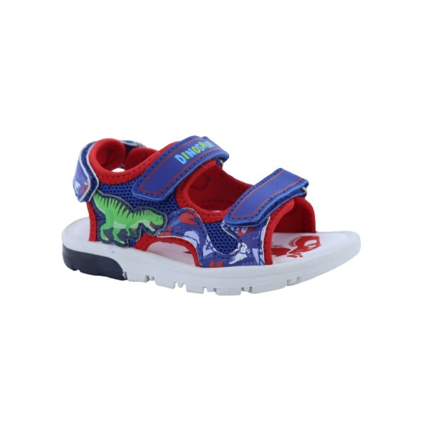 Disney Marvel DC Dinosaur Sandal Boys Παιδικά Πέδιλα με Φωτάκια Μπλε Πέδιλα