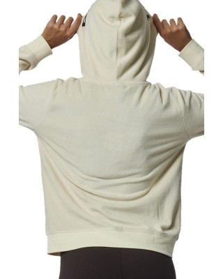 Body Action W Velour Hoodie Jacket Γυναικείες Ζακέτες Εκρού