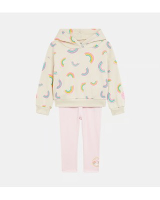 Converse Printed Hoodie & Legging Set Beige Pink Βρεφικά Σετ Φόρμας