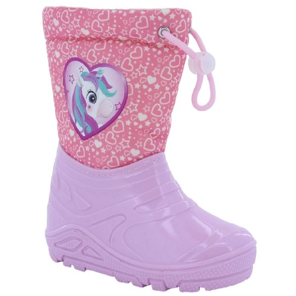Disney Marvel DC Rain boot with fur Ροζ Παιδικά Μποτάκια