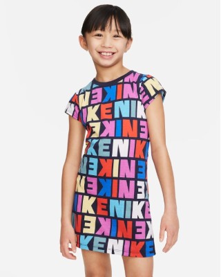 Nike Block Printed Tee Dress Παιδικά Φορέματα