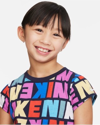 Nike Block Printed Tee Dress Παιδικά Φορέματα