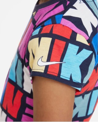 Nike Block Printed Tee Dress Παιδικά Φορέματα