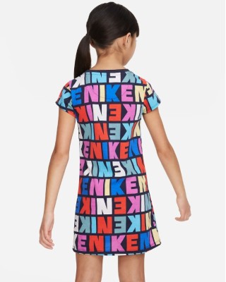Nike Block Printed Tee Dress Παιδικά Φορέματα