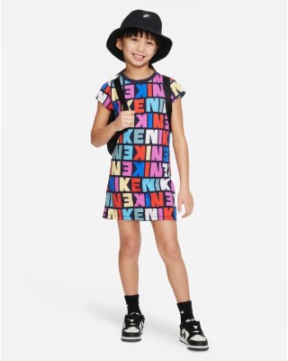 Nike Block Printed Tee Dress Παιδικά Φορέματα