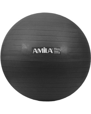 Amila Μπάλα Γυμναστικής GYMBALL 65cm Μαύρη Bulk