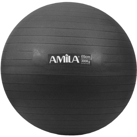 Amila Μπάλα Γυμναστικής GYMBALL 65cm Μαύρη Bulk