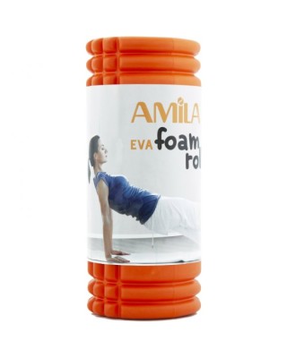 Amila Foam Roller Plexus Φ14x33cm Πορτοκαλί/Μαύρο Foam Roller