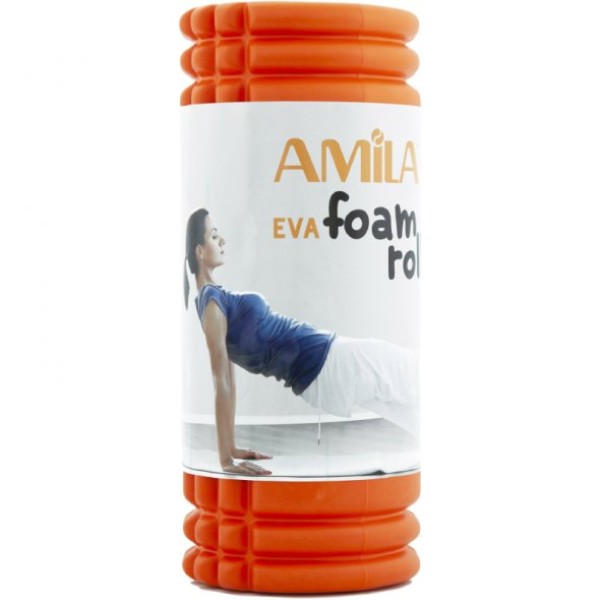 Amila Foam Roller Plexus Φ14x33cm Πορτοκαλί/Μαύρο Foam Roller
