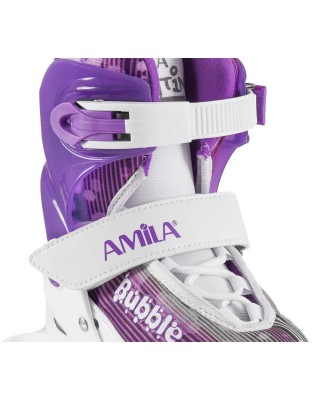 Amila Πατίνια Παιδικά Inline Skate Πλαστικά L No.38-41 Μωβ Λευκό Amila Πατίνια Παιδικά Inline Skate Πλαστικά L No.38-41 Μωβ Λευκό