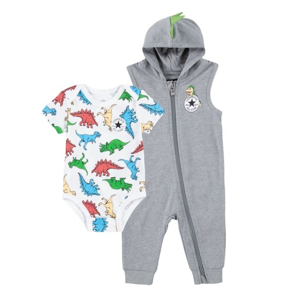 Converse Desert Explorer Hooded Coverall With Bodysuit Grey Βρεφικά Σετ Φόρμας