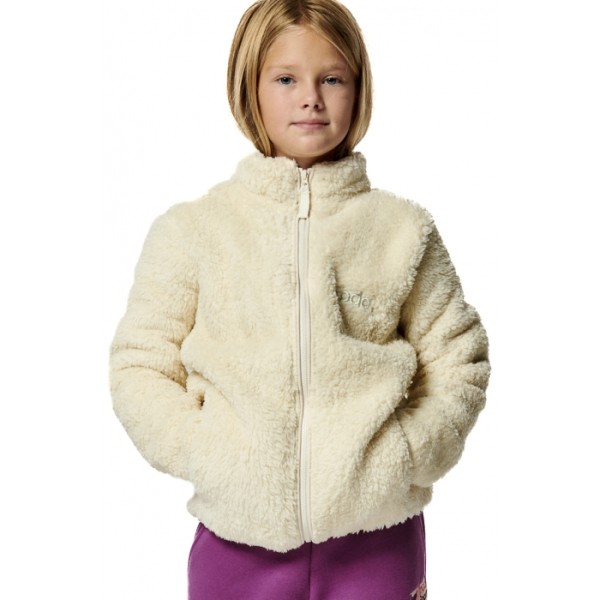 Body Action Fluffy Fleece Jacket Παιδική Ζακέτα Fleece Λευκή