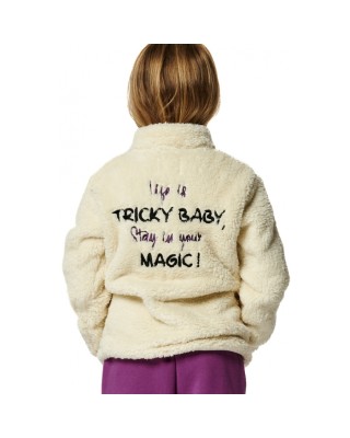 Body Action Fluffy Fleece Jacket Παιδική Ζακέτα Fleece Λευκή