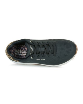 Skechers Uno Jungle Nite Γυναικείο Παπούτσι Μαύρο Λεοπάρ