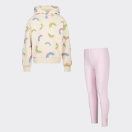 Converse Printed Hoodie & Legging Set Beige Pink Βρεφικά Σετ Φόρμας
