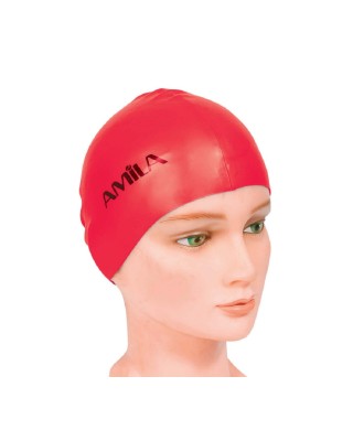 Amila Σκουφάκι Κολύμβησης Σιλικόνης Κόκκινο