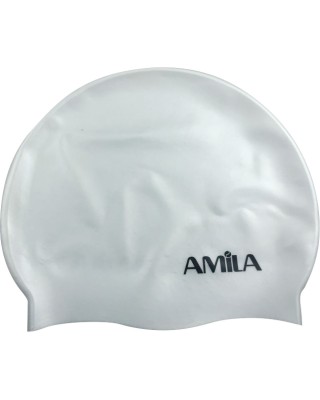 Amila Παιδικό Σκουφάκι Κολύμβησης Σιλικόνης Λευκό