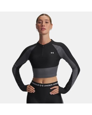 Under Armour Hg Rib 1/4 Zip Γυναικείες Μπλούζες Μαύρο