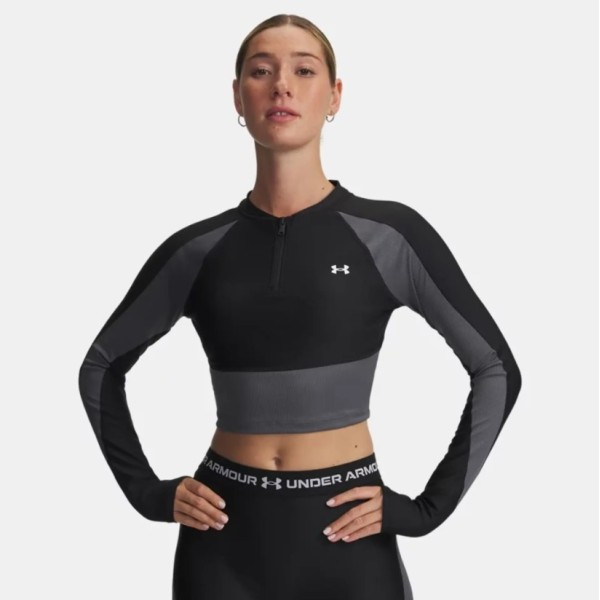 Under Armour Hg Rib 1/4 Zip Γυναικείες Μπλούζες Μαύρο