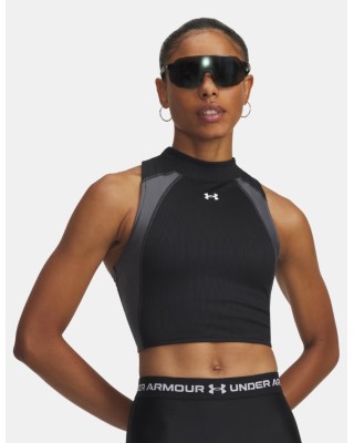 Under Armour Hg Rib Tank Γυναικεία Αμάνικα Μαύρο