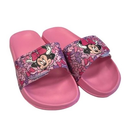 Disney Minnie Pool Slipper With Velcro Pink Παιδικές Παντόφλες