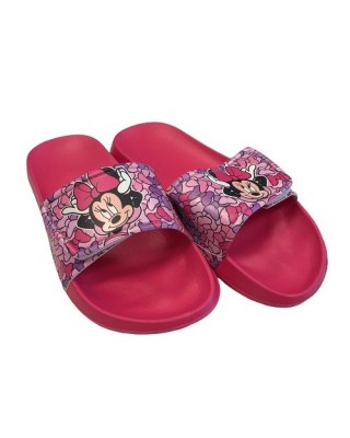 Disney Minnie Pool Slipper With Velcro Fuchsia Παιδικές Παντόφλες