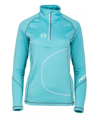 Gts Lady Tech Halfzip Waffle Γυναικείες Μπλούζες Γαλάζιο