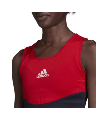 adidas Colorblock 3-Stripes Crop Top Γυναικεία Αμάνικα