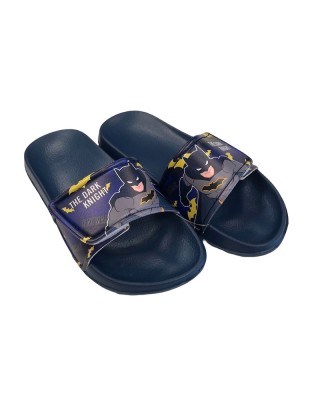 Disney Batman Pool Slipper With Velcro Blue Παιδικές Παντόφλες