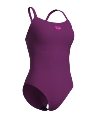 Arena W Solid Swimsuit Lightdrop Back B Γυναικείο Ολόσωμο Μαγιό Μωβ