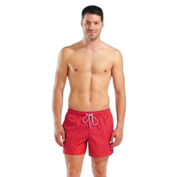 Arena Men'S Beach Short Allover Ανδρικό Μαγιό Κόκκινο