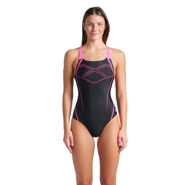 Arena Graphic Swim Pro Back Γυναικείο Ολόσωμο Μαγιό Μαύρο